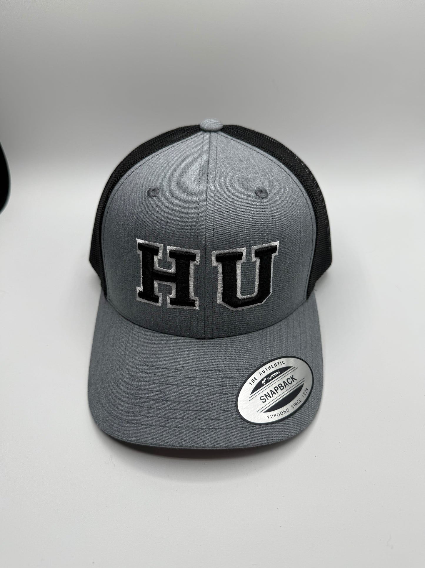 Hampton University HU 3D Puff Hat - Gray and Black