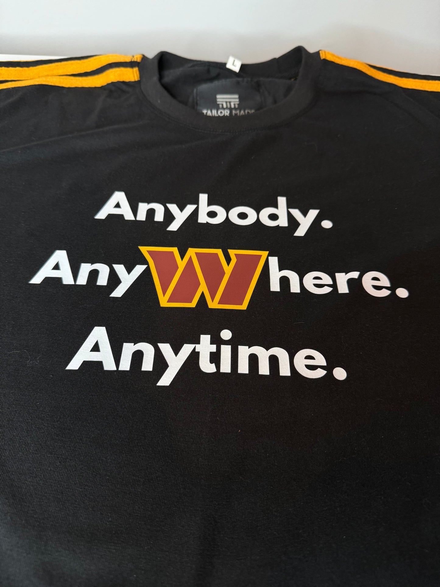 Washington Commanders Anytime Motto Signature T-Shirt