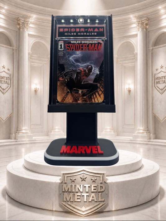 Spider-man Miles Morales Comic 2022 Issue #1 Comic Minted Metal Card Display Stand