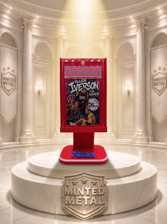 Allen Iverson “The Step Over” Minted Metal Card Display Stand