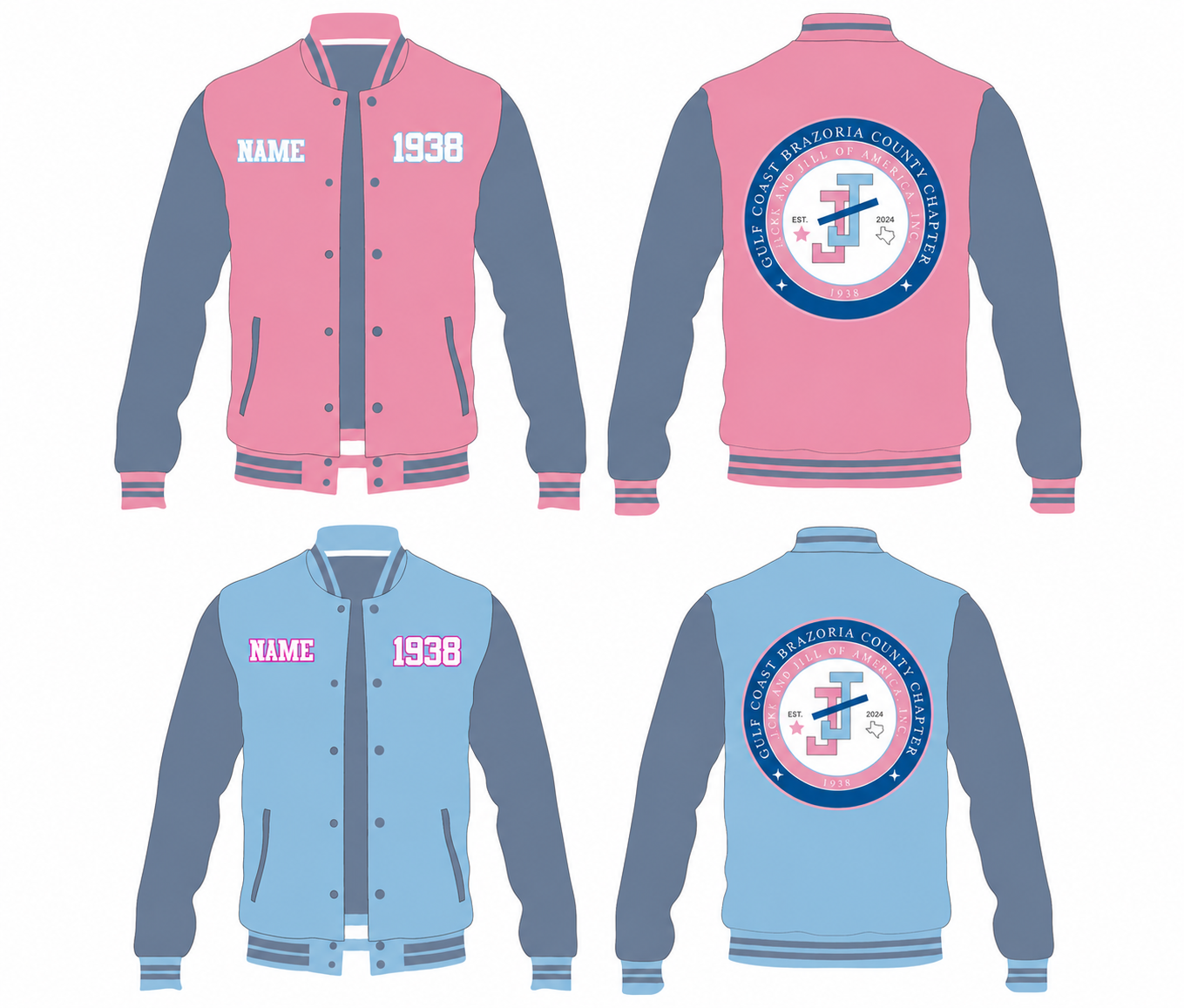 Personalized Jack & Jill Gulf Coast Brazoria County Chapter Varsity Jacket