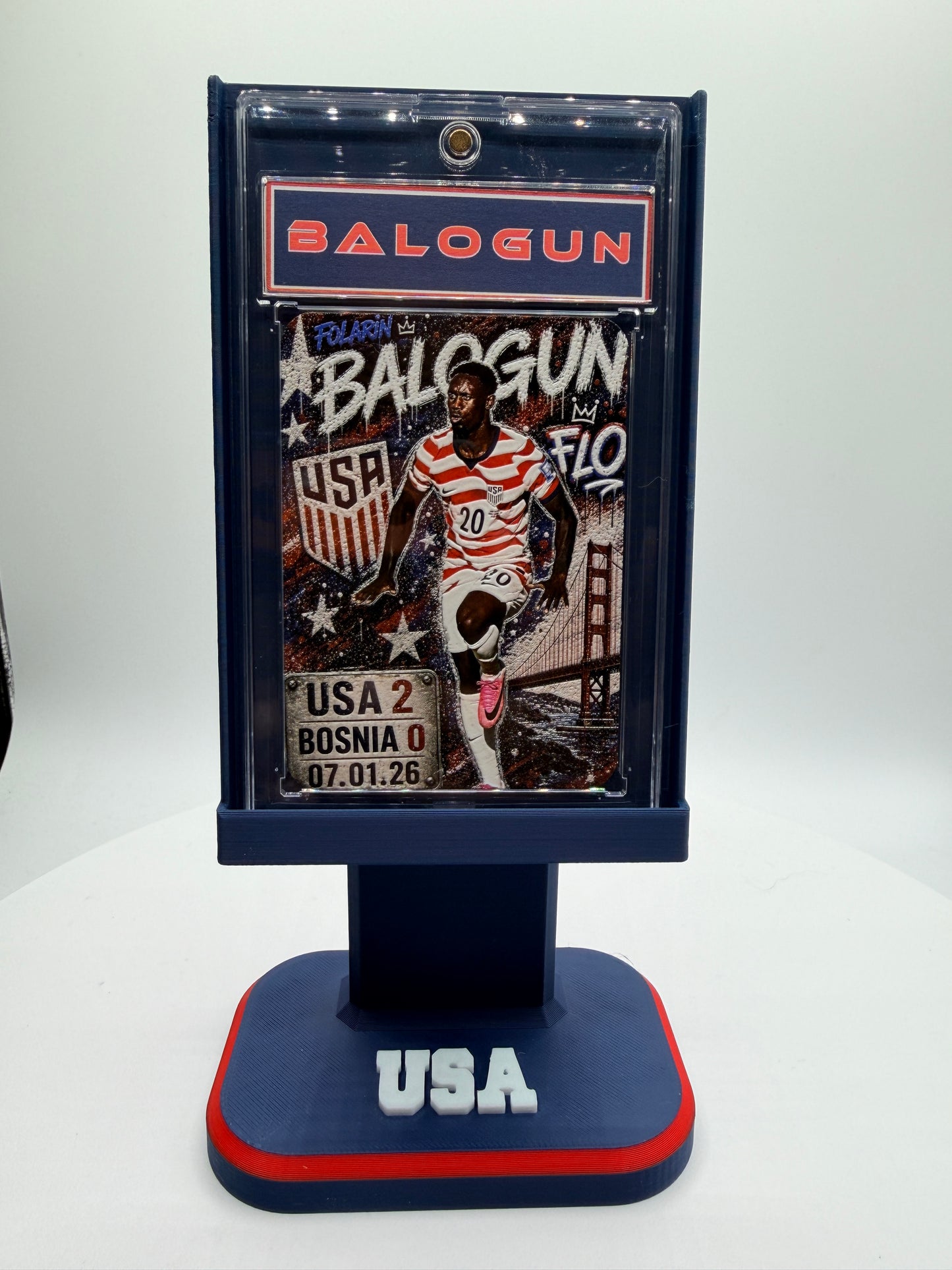Folarin “Flo” Balogun “Before the Red Card” Minted Metal Card Display Stand
