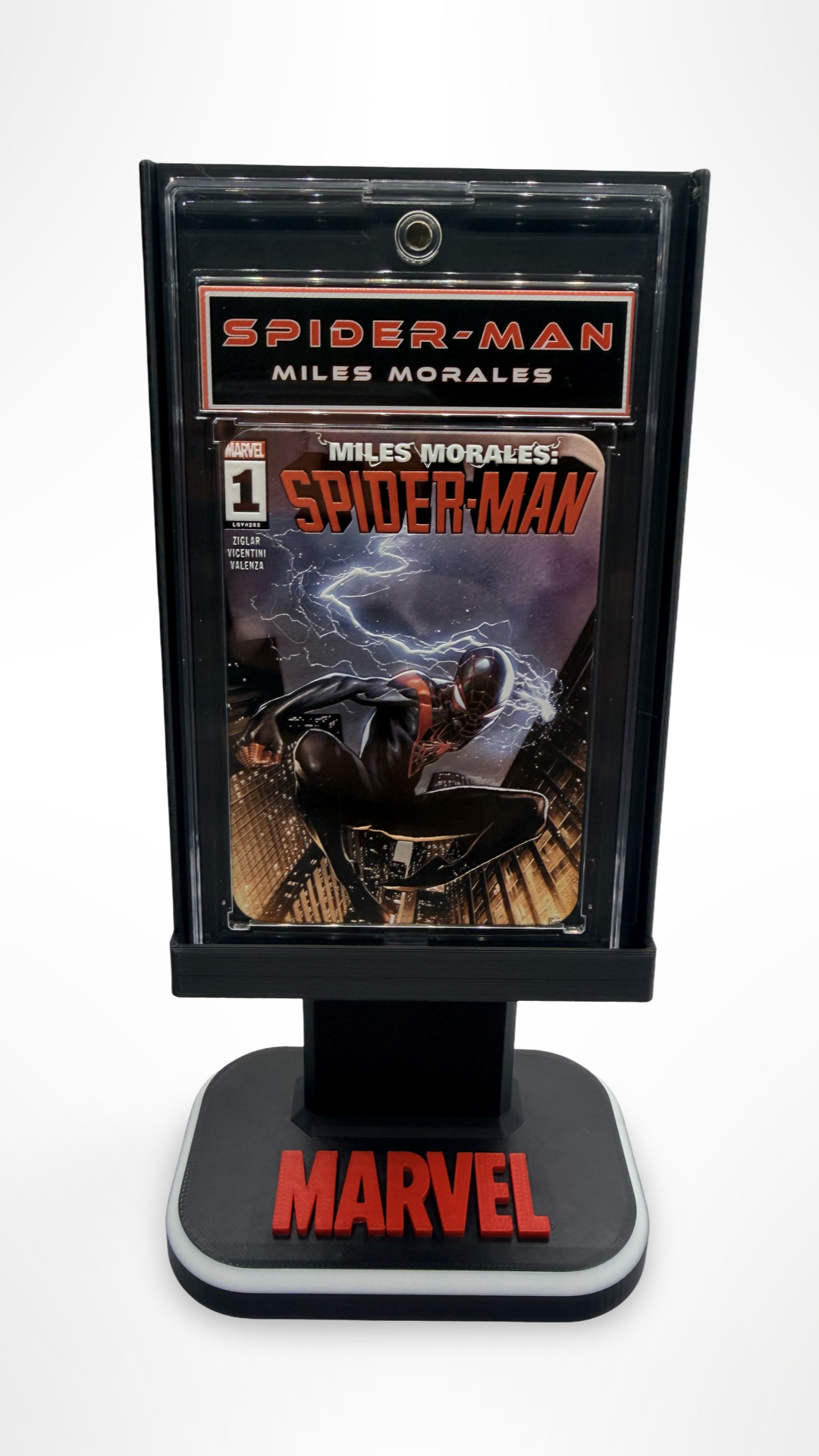 Spider-man Miles Morales Comic 2022 Issue #1 Comic Minted Metal Card Display Stand