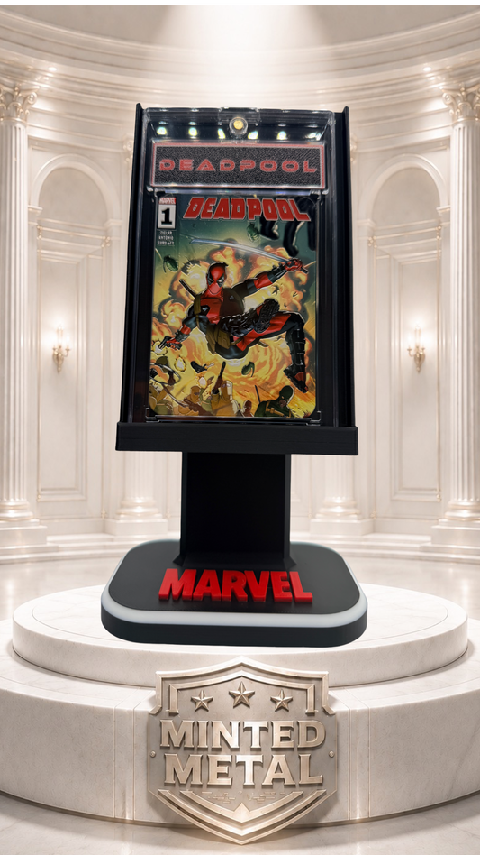Deadpool 2024 Issue #1 Comic Cover Minted Metal Card Display Stand