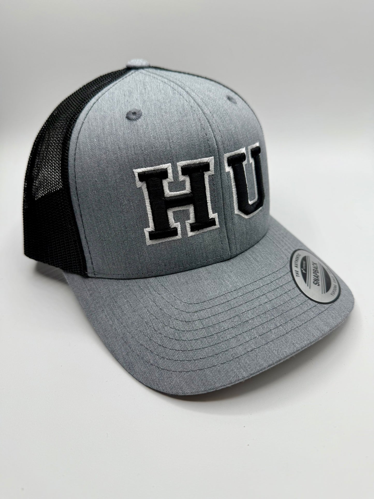 Hampton University HU 3D Puff Hat - Gray and Black